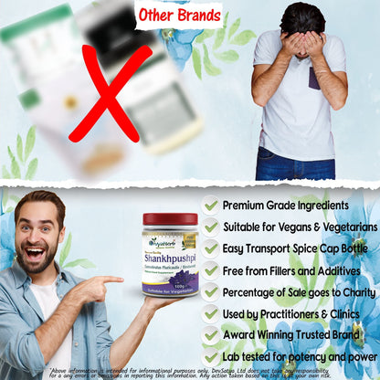 DivyaHerb Shankpushpi Powder 100 gram - Calm & Focus Support