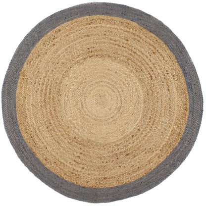 Bordered Grey Jute Rug