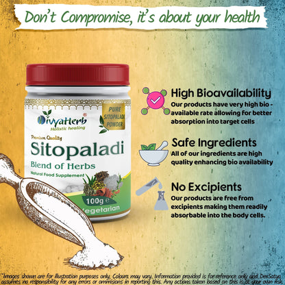 DivyaHerb Sitopaladi Powder 100 gram - Throat Comfort Support