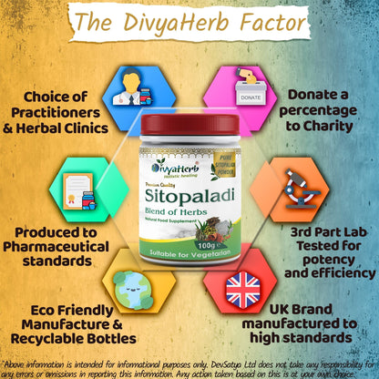 DivyaHerb Sitopaladi Powder 100 gram - Throat Comfort Support