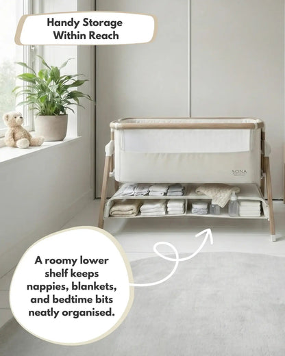 Sona Bedside & Co-Sleeping Crib - Beige
