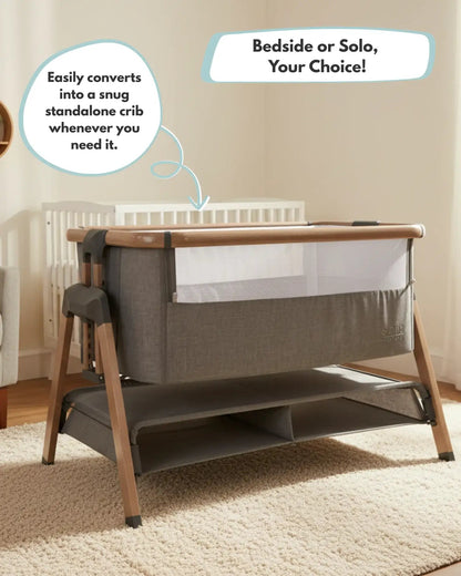 Sona Bedside & Co-Sleeping Crib - Grey