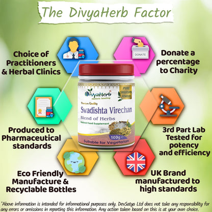DivyaHerb Swadista Virechan Powder 100 gram - Bowel Regularity Support