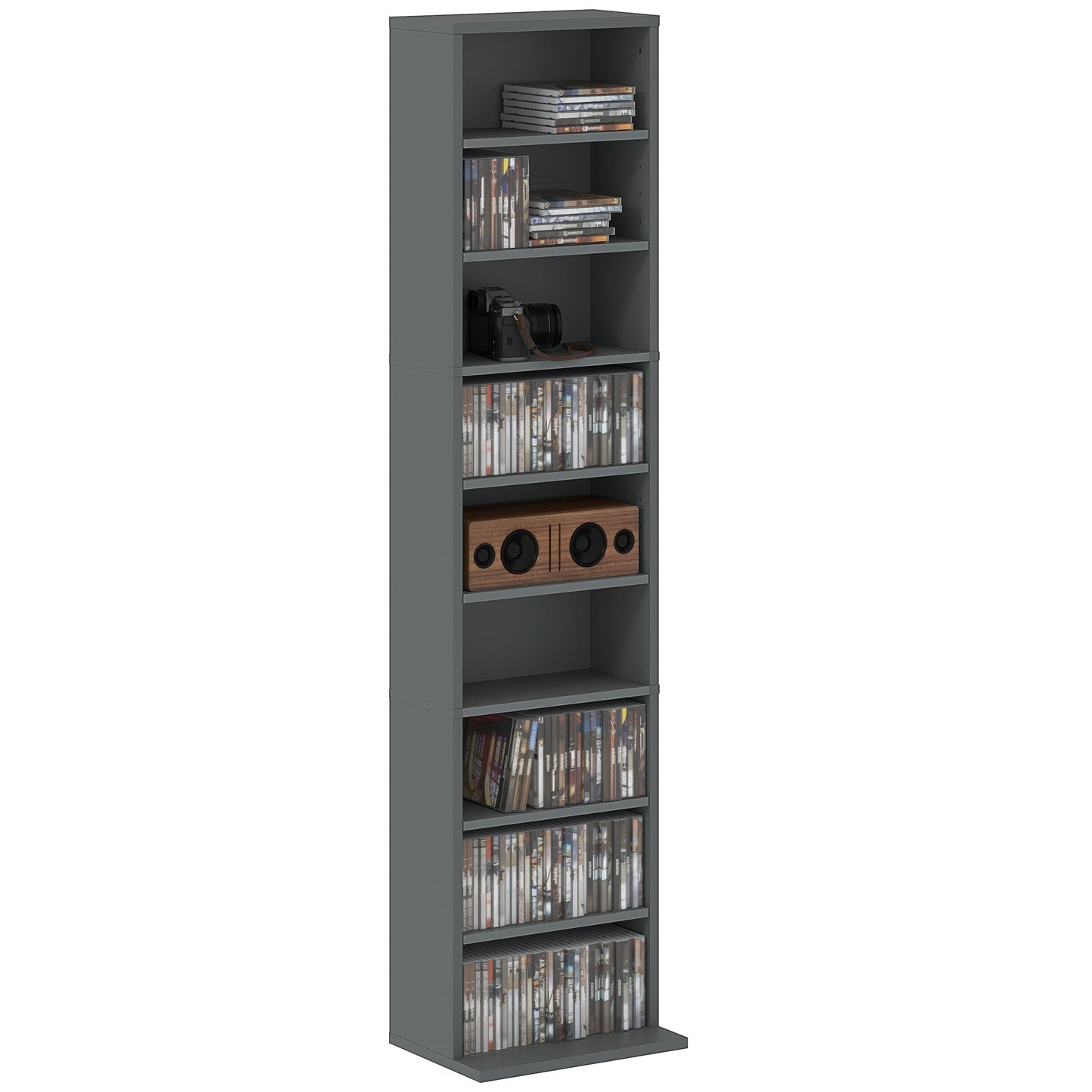 HOMCOM 260 Narrow CD Storage Unit - Grey