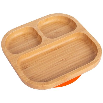 Square Divider Bamboo Suction Plate