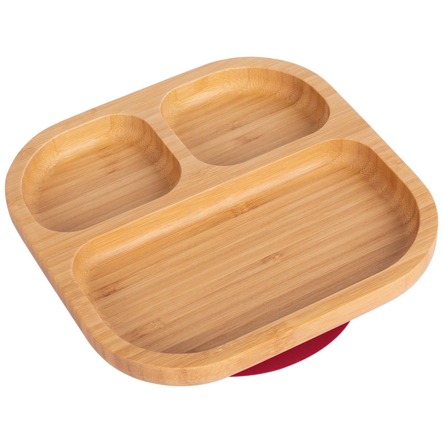 Square Divider Bamboo Suction Plate