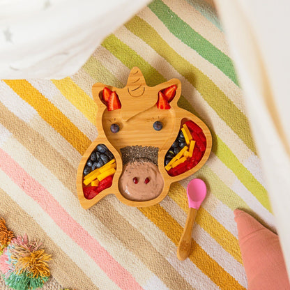 Bella The Unicorn Bamboo Suction Plate