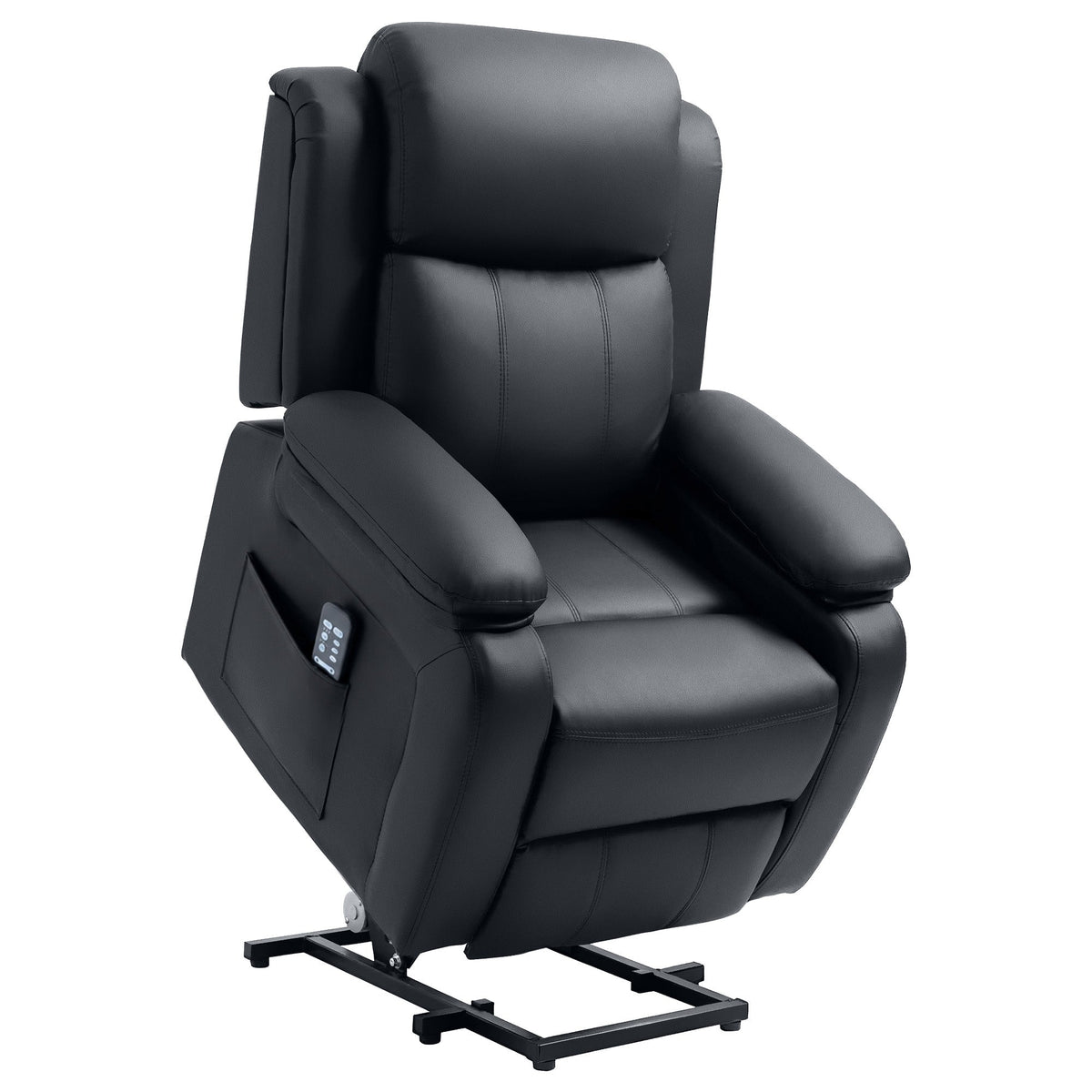 HOMCOM Riser and Recliner Chair with Vibration Massage, PU Leather Power Lift Chair for Elderly, Black