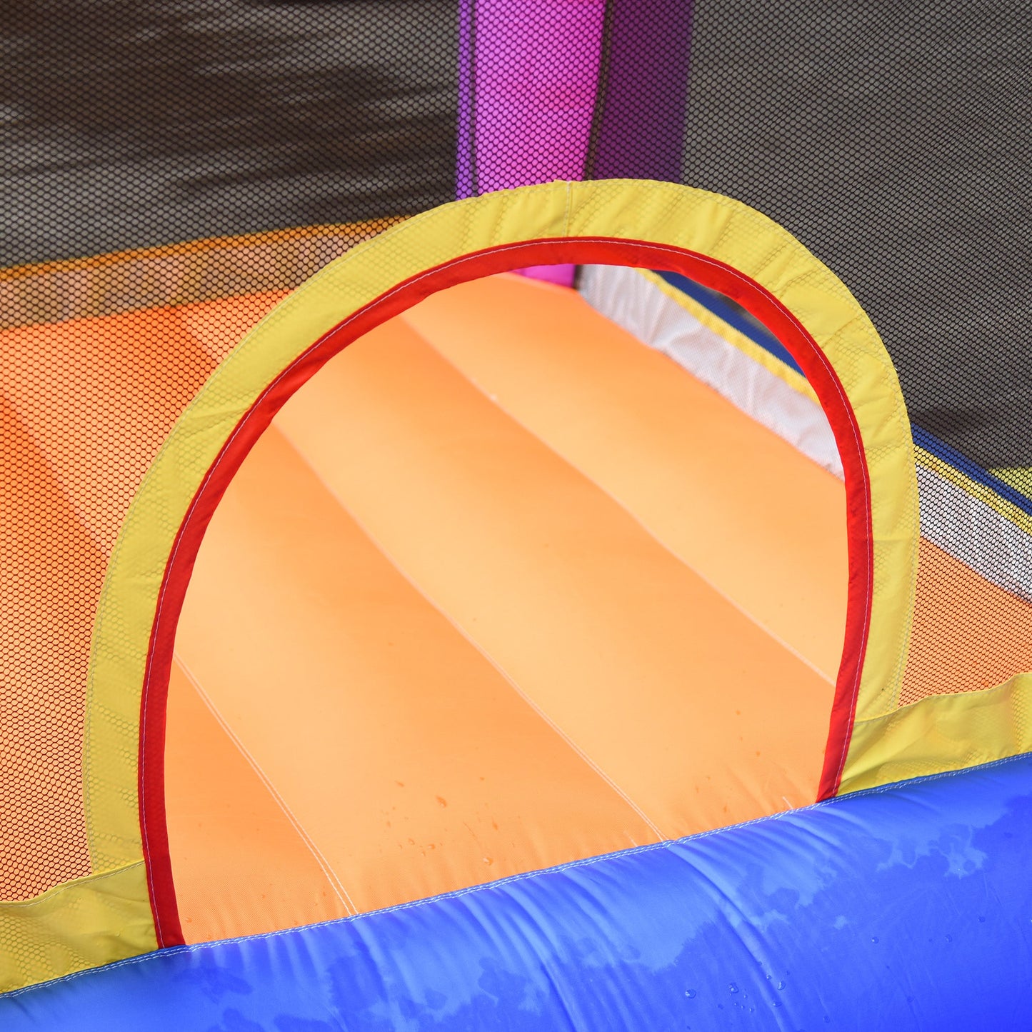Outsunny Kids Bouncy Castle House Inflatable Trampoline Slide Water Pool 3 in 1 with Blower for Kids Age 3-8 Multi-color 2.8 x 2.5 x 1.7m
