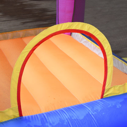 Outsunny Kids Bouncy Castle House Inflatable Trampoline Slide Water Pool 3 in 1 with Blower for Kids Age 3-8 Multi-color 2.8 x 2.5 x 1.7m