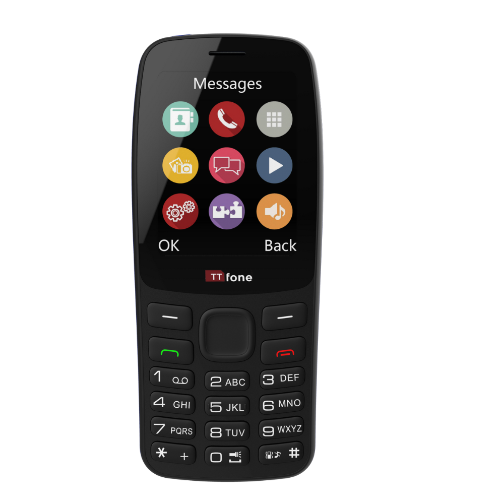TTfone TT175 2.4inch UK Sim Free Dual Sim Basic Simple Feature Mobile Phone  Unlocked with camera Torch Media Games (with USB cable) Vodafone Pay as you go