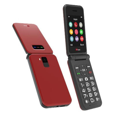 TTfone TT760 4G USB-C Mobile Phone for the Elderly, Simple and easy to use flip folding cell cheap and easy to use - Red with Dock Charger