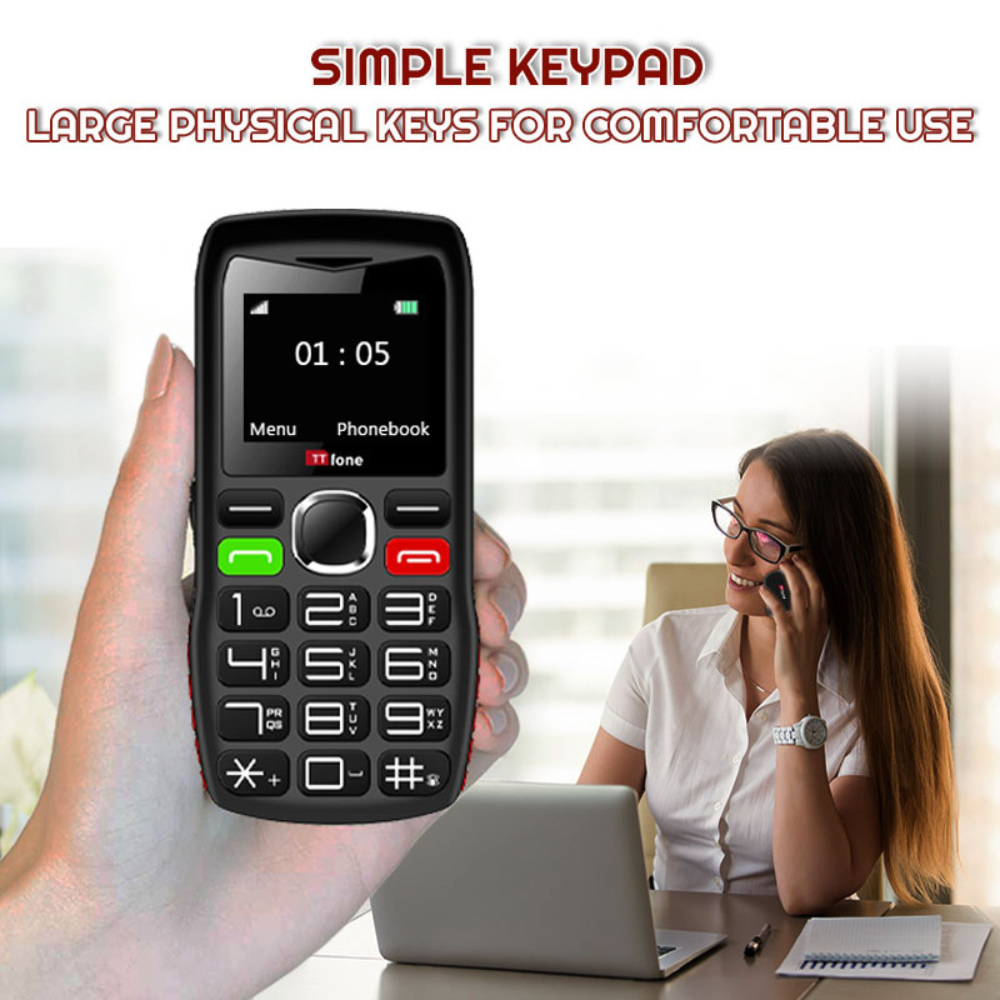 TTfone TT880 Easy-to-Use Mobile Phone for Seniors and Elderly - Large Button Phone with Emergency Assistance Button with USB Cable O2 Pay as you go