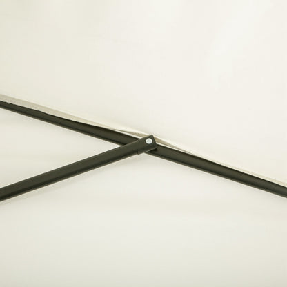 Outsunny Balcony Half Parasol Semi Round Umbrella Patio Crank Handle (2.3 m, Beige)- NO BASE INCLUDED