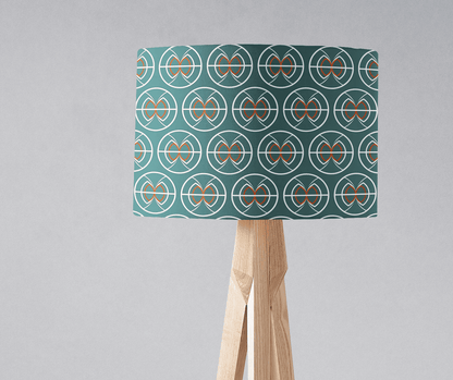 Teal and White Geometric Semi-Circle Design Lampshade, Ceiling or Table Lamp Shade