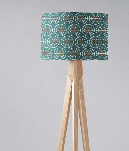 Teal and White Geometric Semi-Circle Design Lampshade, Ceiling or Table Lamp Shade