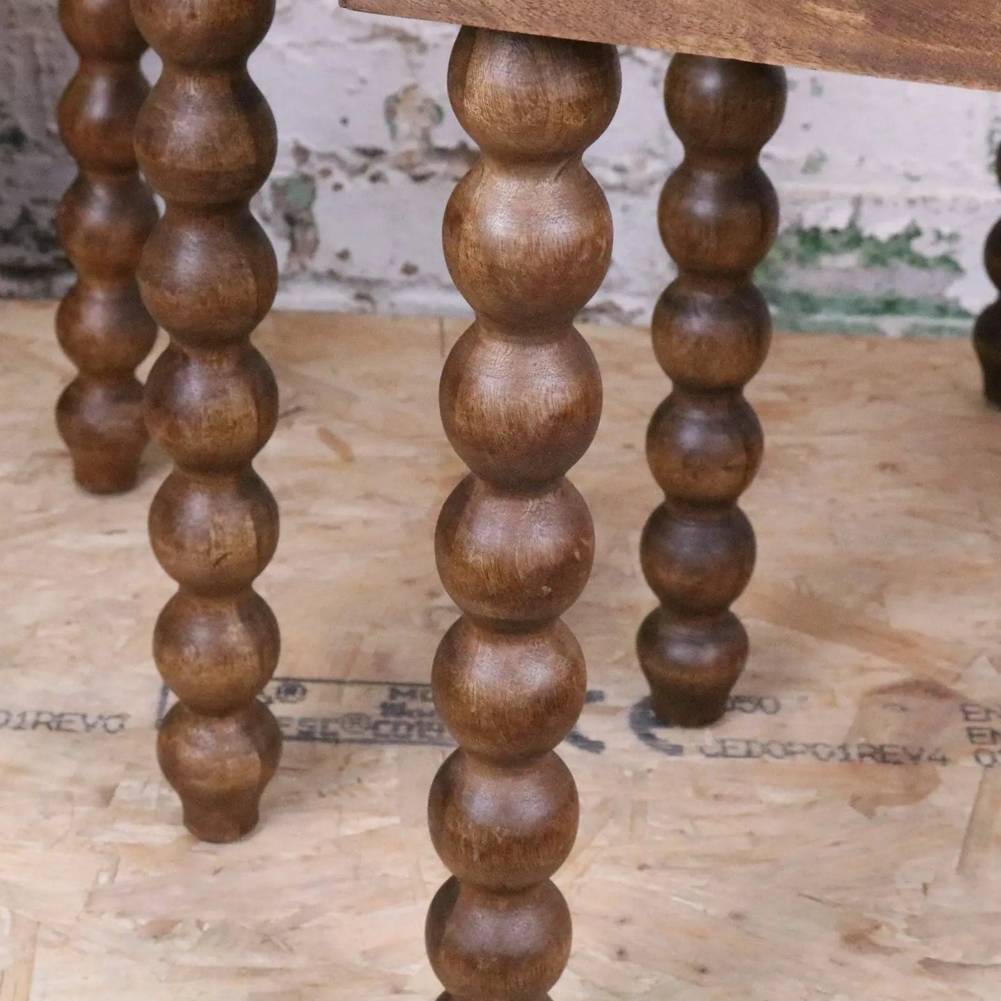 Tivani Wooden Side Table Set of 2 Bobbin Legs