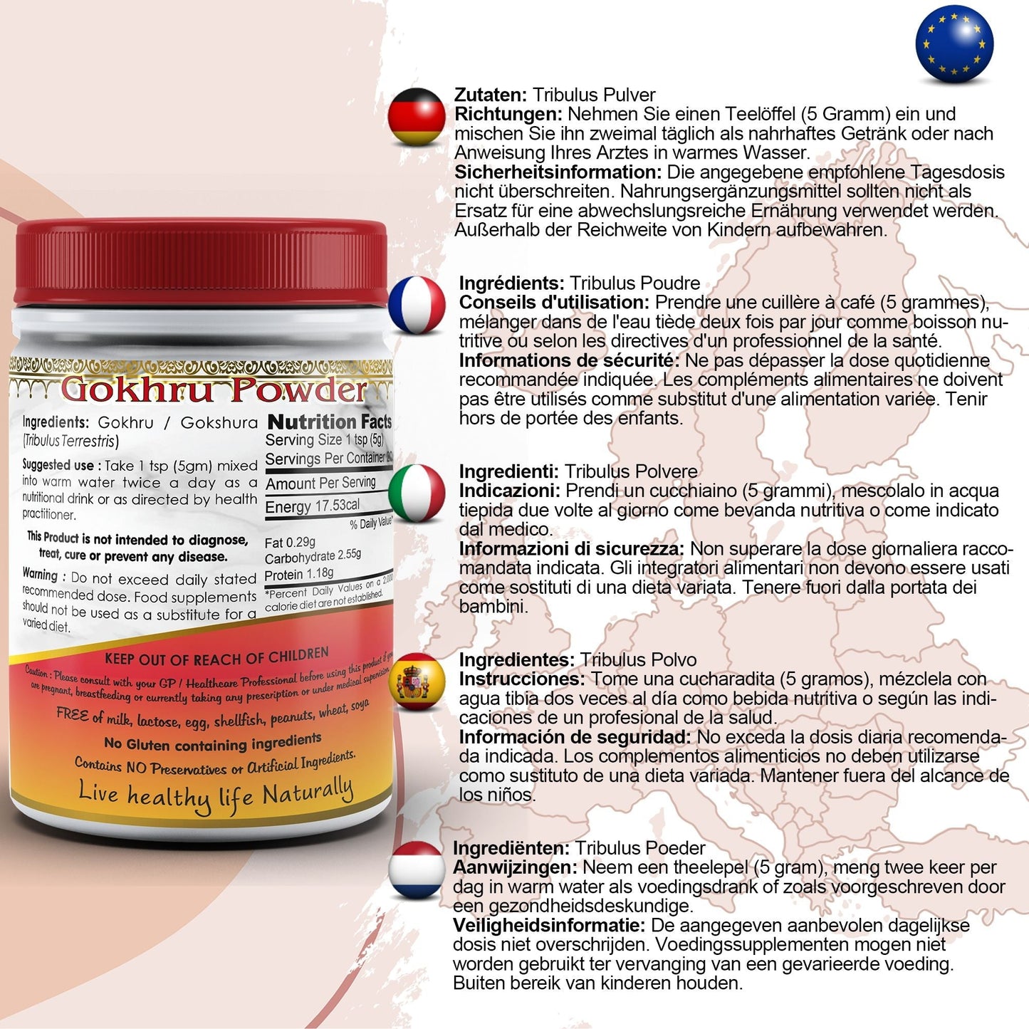 DivyaHerb Gokshura / Tribuvar Powder 100 gram - Natural Herbal Wellness