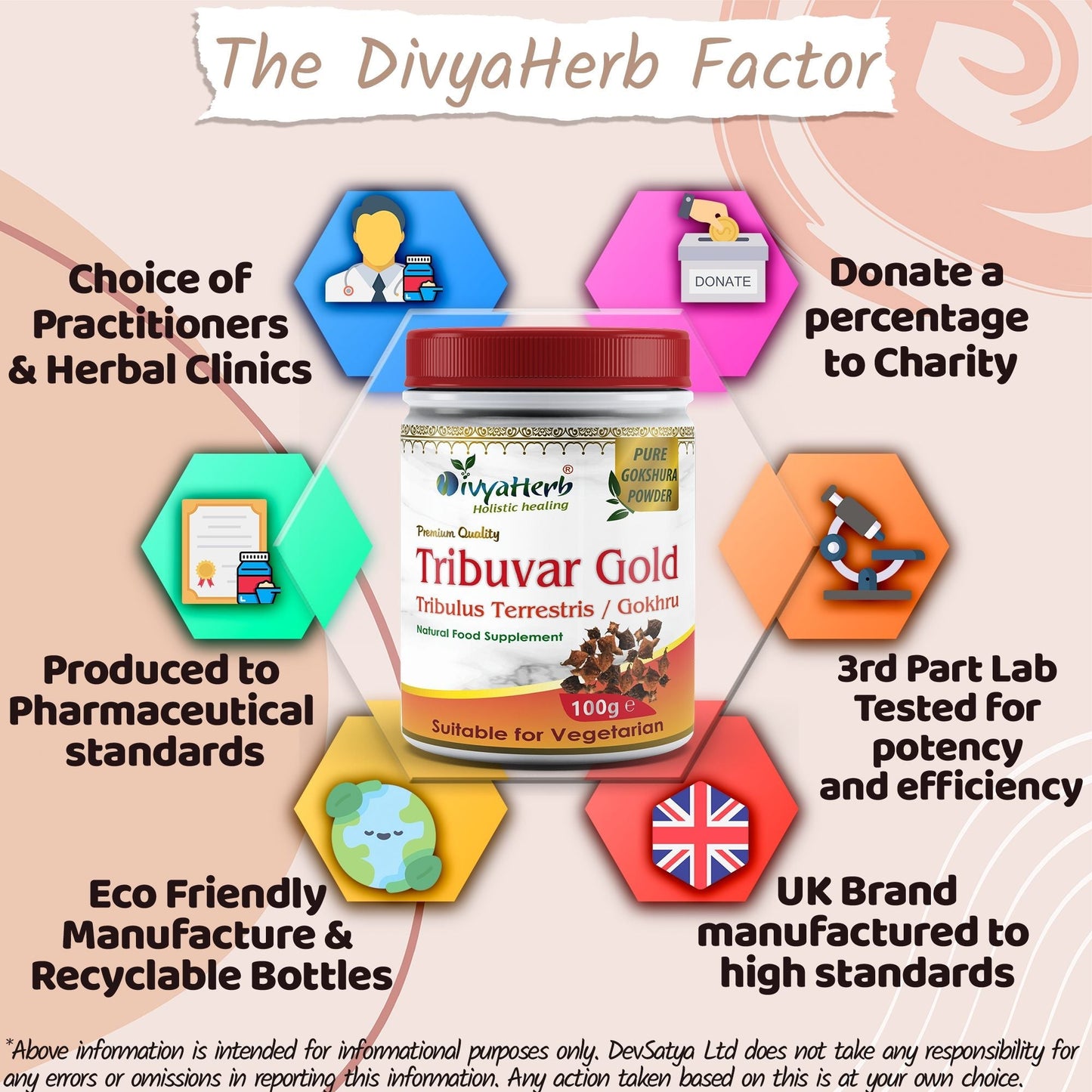 DivyaHerb Gokshura / Tribuvar Powder 100 gram - Natural Herbal Wellness