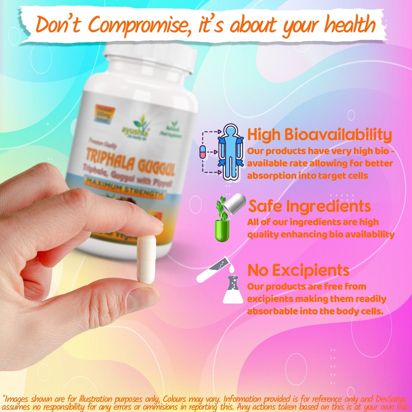 Ayushya Triphala Guggul Capsules (Triphala Guggulu) Healthy Weight & Joint Comfort Support - Vegan, Gluten Free, Non-GMO, 60 Capsules