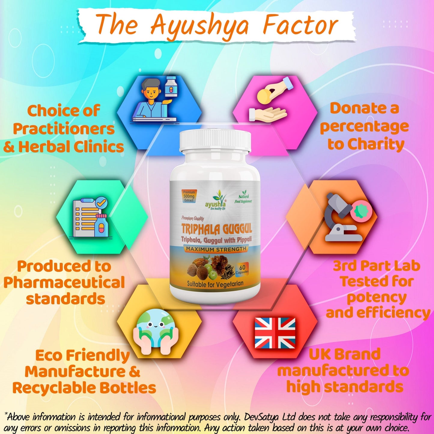 Ayushya Triphala Guggul Capsules (Triphala Guggulu) Healthy Weight & Joint Comfort Support - Vegan, Gluten Free, Non-GMO, 60 Capsules