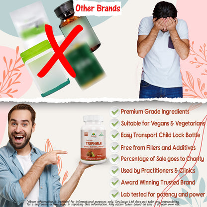 Aushadh Triphala Capsules (Three Fruits) Digestive Regularity Support - Vegan, Gluten Free, Non-GMO, 60 Capsules