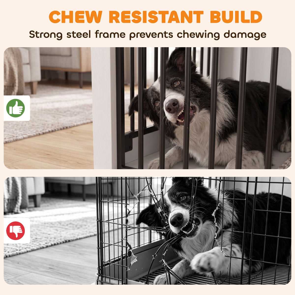 PawHut 80 cm Dog Crate Furniture with Sliding Barn Door for Medium Dogs, White