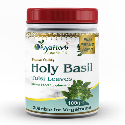 DivyaHerb Holy Basil Powder 100 gram - Seasonal Wellness Support
