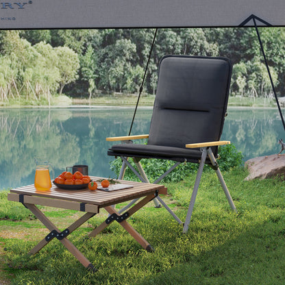 Outsunny Portable Camping Chair for Adults, High Back Folding Chair with Padded Seat and Carry Bag, Outdoor Recliner for Hiking, Fishing, Beach and Picnic, Black