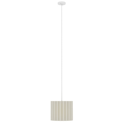 HOMCOM Linen Pendant Light, Modern Wave Ceiling Light Shade, E27 Lampshade for Living Room, Bedroom, Kitchen, Hallway, White