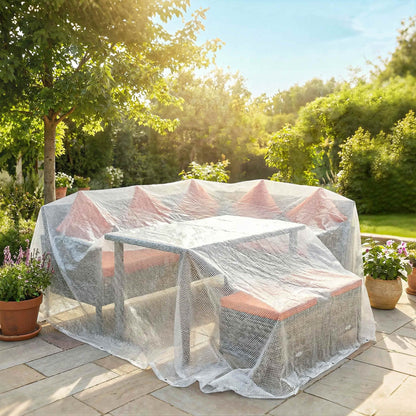 Outsunny 4 x 6m Waterproof Tarpaulin, Heavy Duty 140GSM Tear-Resistant PE Tarp with Reinforced Grommets, UV Protected Cover