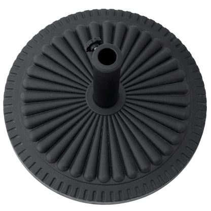 Outsunny 14kg Round Cement Parasol Base Umbrella Weight Stand Holder Fits Φ35mm,Φ38mm,Φ48mm Pole for Patio Outdoor Garden - Black