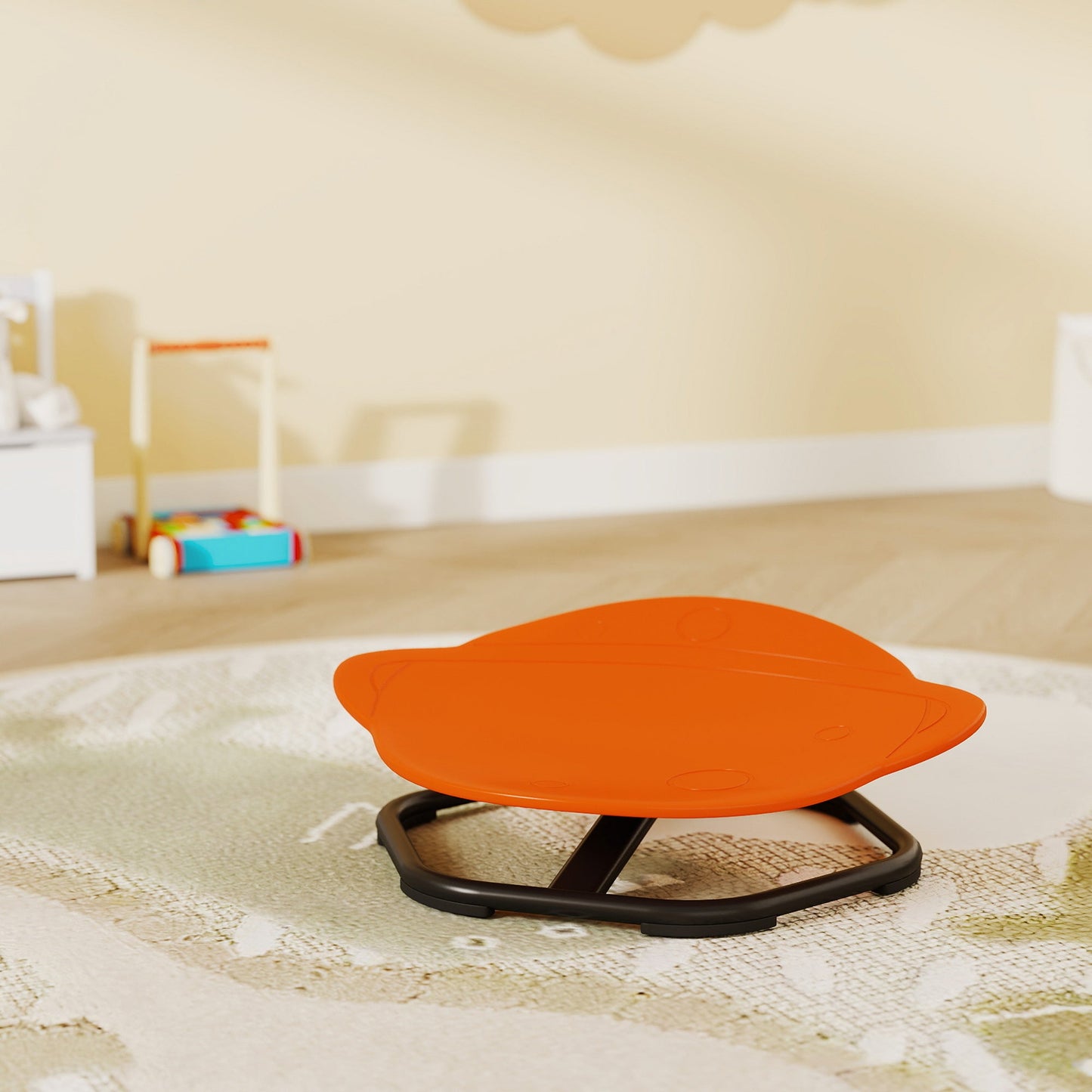 AIYAPLAY Planet-Shaped-kids Swivel Chair, Sensory Spinning Chair for Balance, Coordination Training, Orange