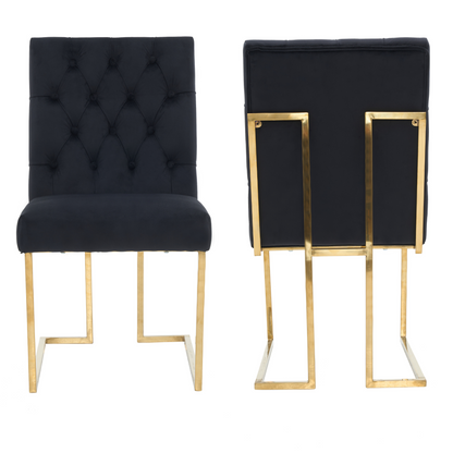 Siena Tufted Velvet Dining Chair – Gold Frame, Modern Luxury Accent