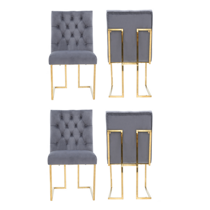 Siena Tufted Velvet Dining Chair – Gold Frame, Modern Luxury Accent