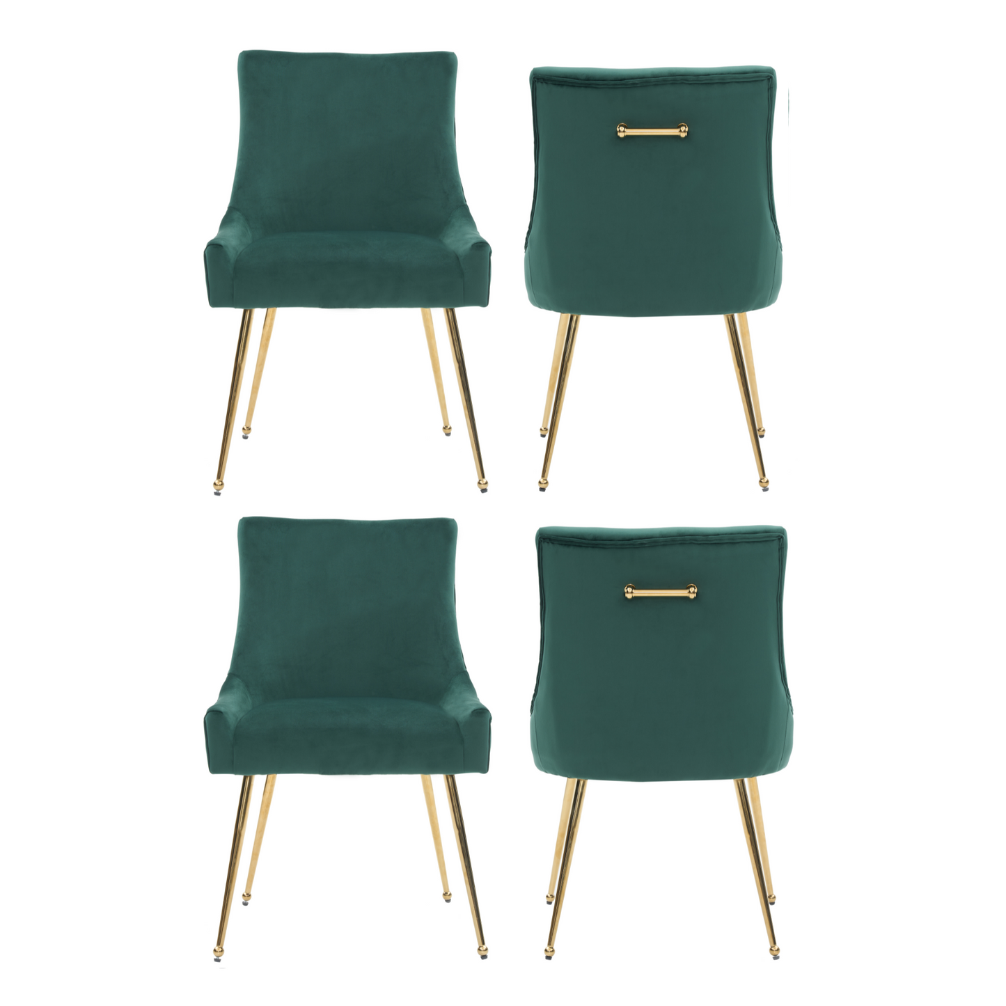 Viviana Velvet Dining Chair – Gold Legs, Ring Handle & Modern Accent