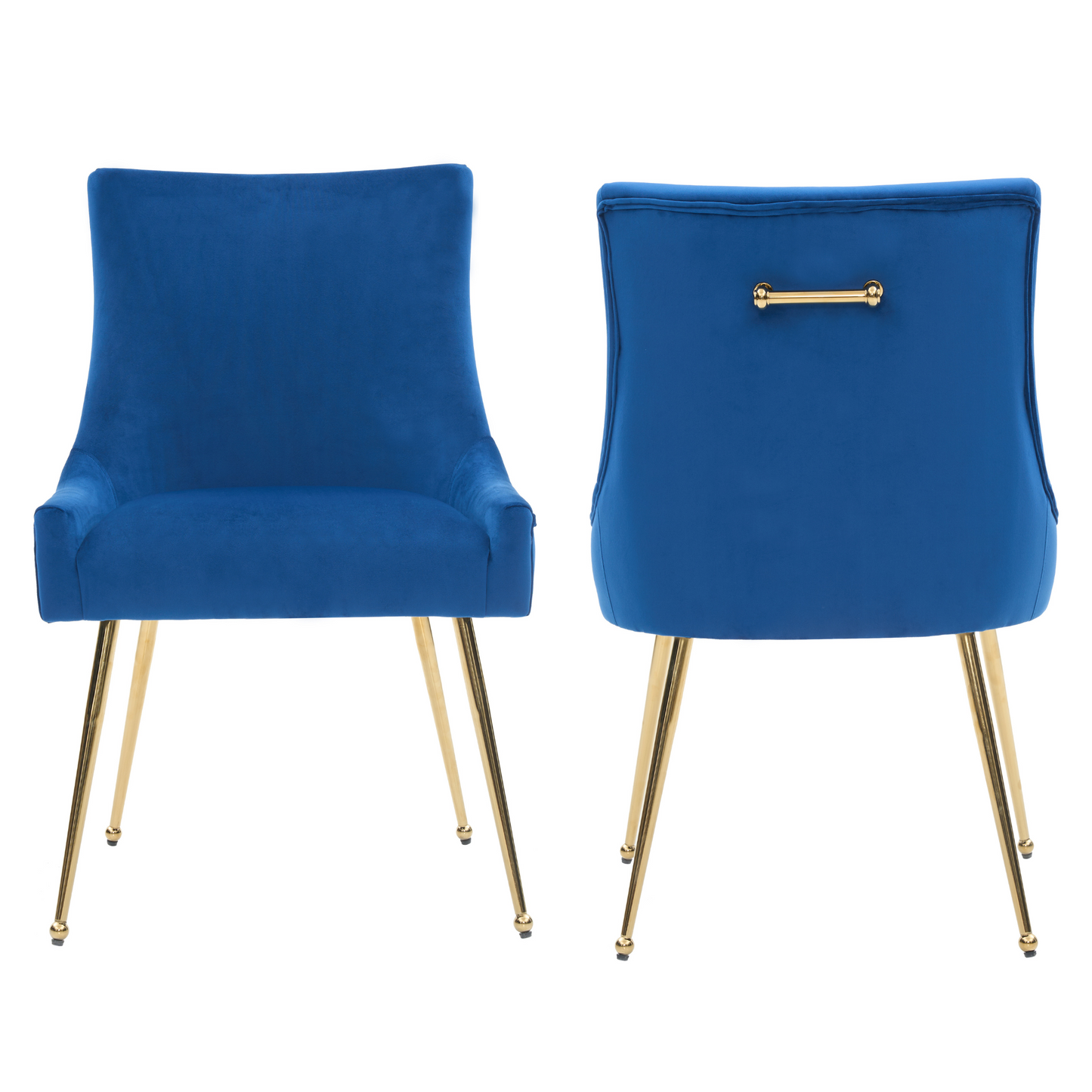 Viviana Velvet Dining Chair – Gold Legs, Ring Handle & Modern Accent