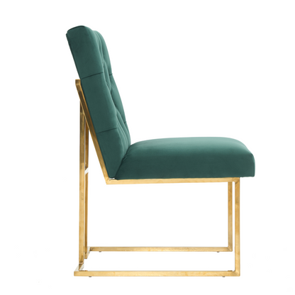 Siena Tufted Velvet Dining Chair – Gold Frame, Modern Luxury Accent