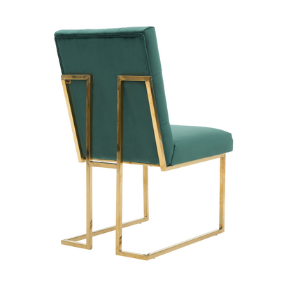 Siena Tufted Velvet Dining Chair – Gold Frame, Modern Luxury Accent