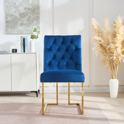 Siena Tufted Velvet Dining Chair – Gold Frame, Modern Luxury Accent