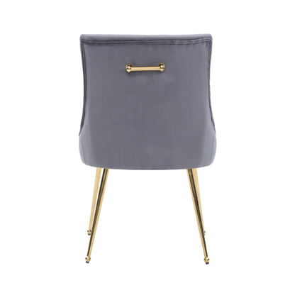 Viviana Velvet Dining Chair – Gold Legs, Ring Handle & Modern Accent