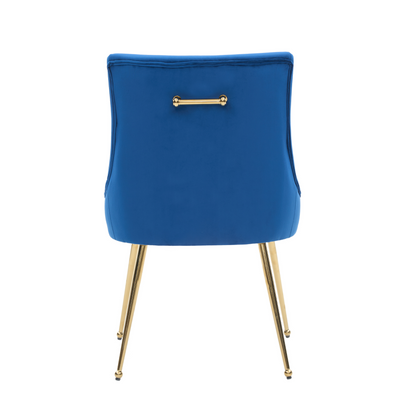 Viviana Velvet Dining Chair – Gold Legs, Ring Handle & Modern Accent