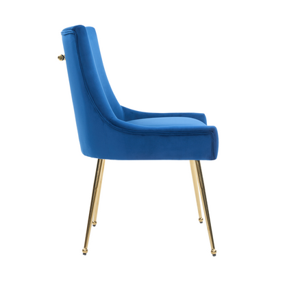 Viviana Velvet Dining Chair – Gold Legs, Ring Handle & Modern Accent