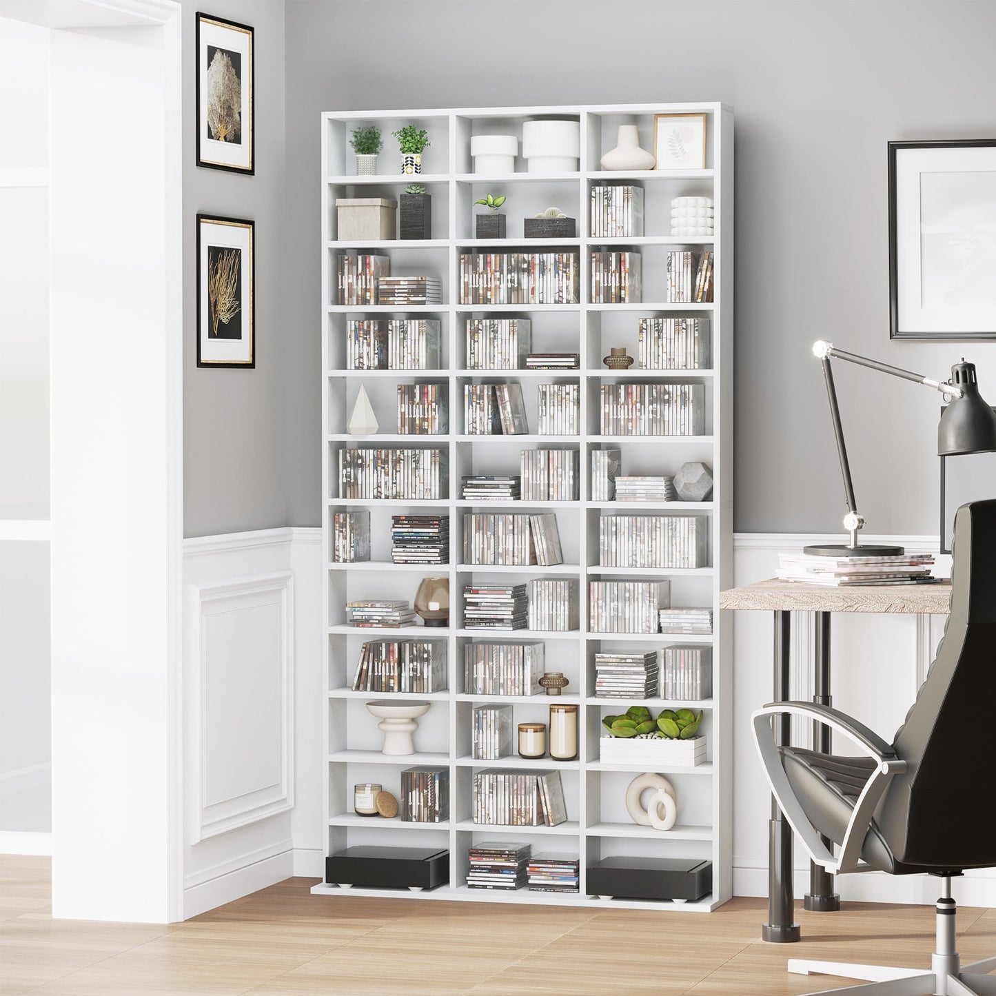 HOMCOM 33 Adjustable Compartment Storage Unit - White