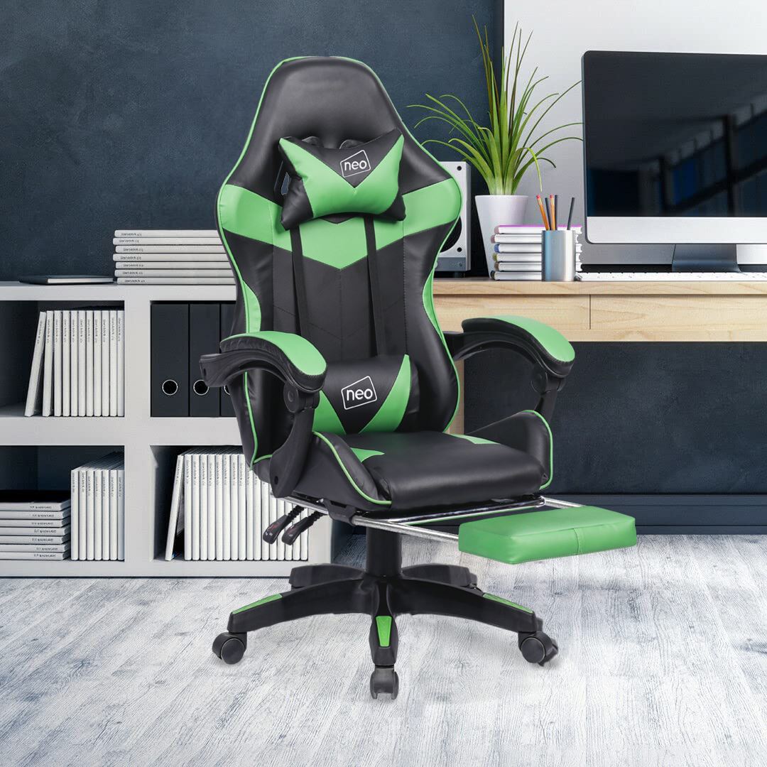 Leather Recliner Computer Gaming Office Chair With Footrest