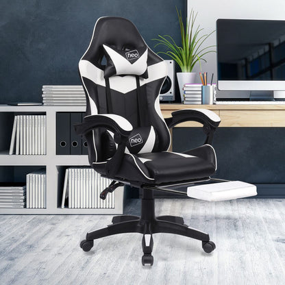 Leather Recliner Computer Gaming Office Chair With Footrest