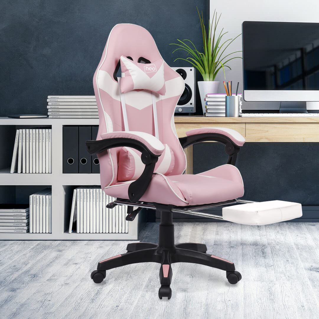 Leather Recliner Computer Gaming Office Chair With Footrest