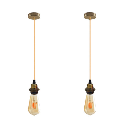 2 Pack Vintage Industrial Pendant Light,lampshade E27 UK Holder Fitting  Set