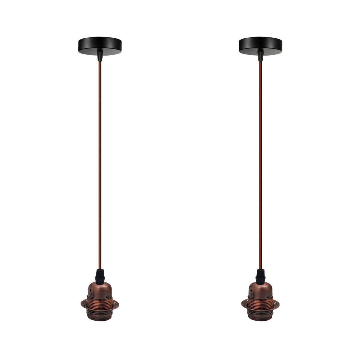 2 Pack Vintage Industrial Pendant Light,lampshade E27 UK Holder Fitting  Set