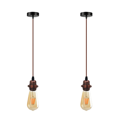 2 Pack Vintage Industrial Pendant Light,lampshade E27 UK Holder Fitting  Set